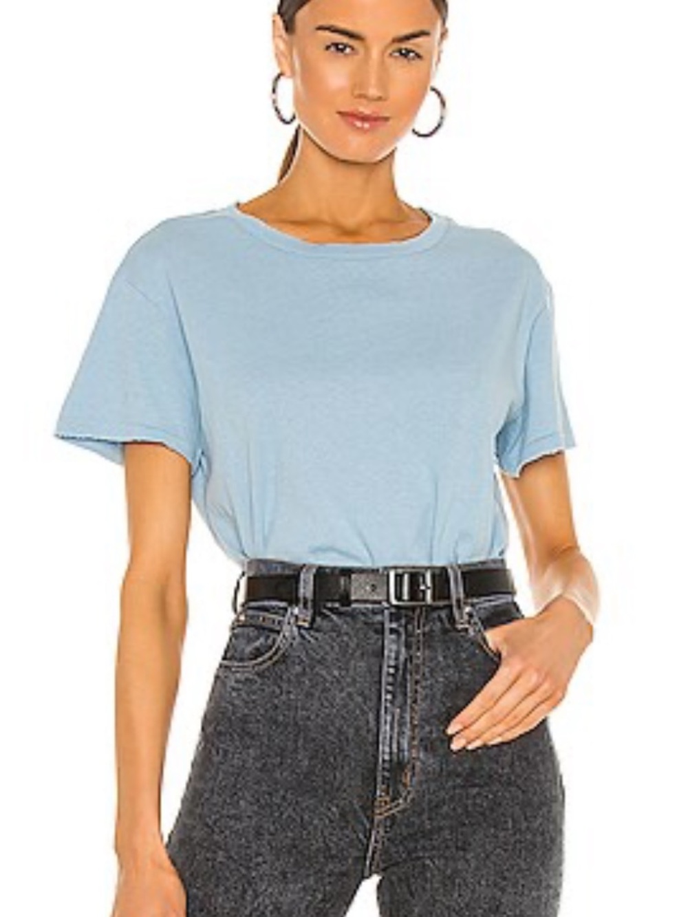 NWOT NILI LOTAN Brady tee shirt slate blue cotton boxy XS oversized